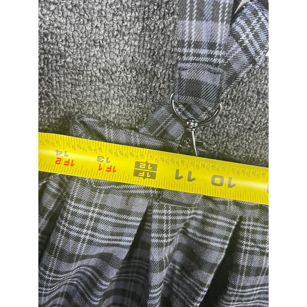 Hot Topic Black & Gray Plaid Suspender Skirt Womens Size MD Punk Goth Adjustable - Picture 9 of 9